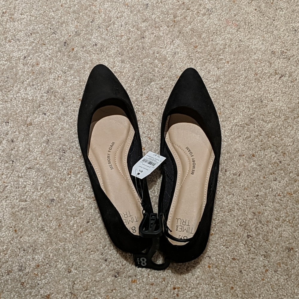 Time and tru black flats